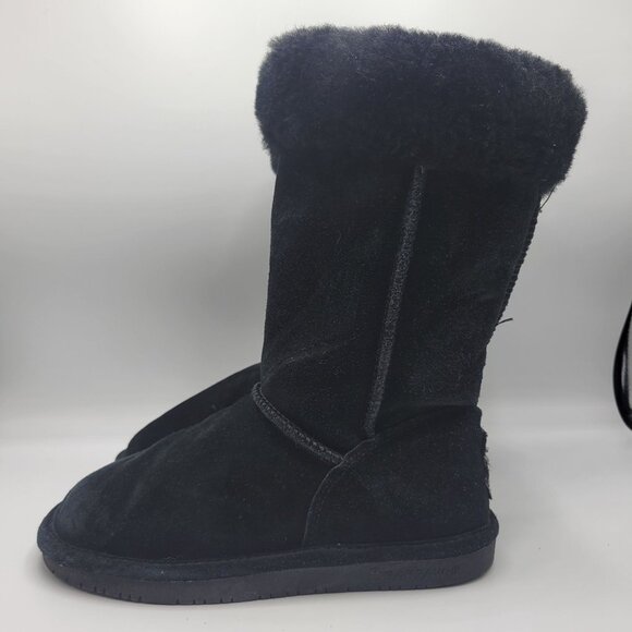 Bearpaw Black Suede Fur Lined Winter Boots Womens Size 6 Warm & Stylish - Picture 7 of 12